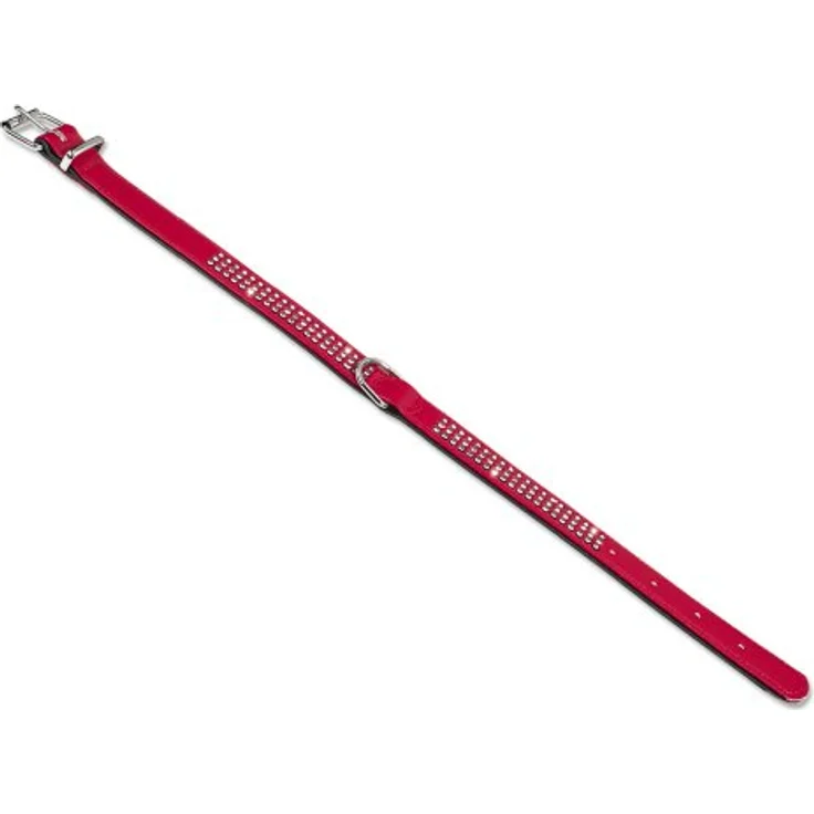 Nobby Halsband Crystal zweireihig, rot 37 cm (27-32 cm), 17/19 mm, 1 Stück – Bild 1