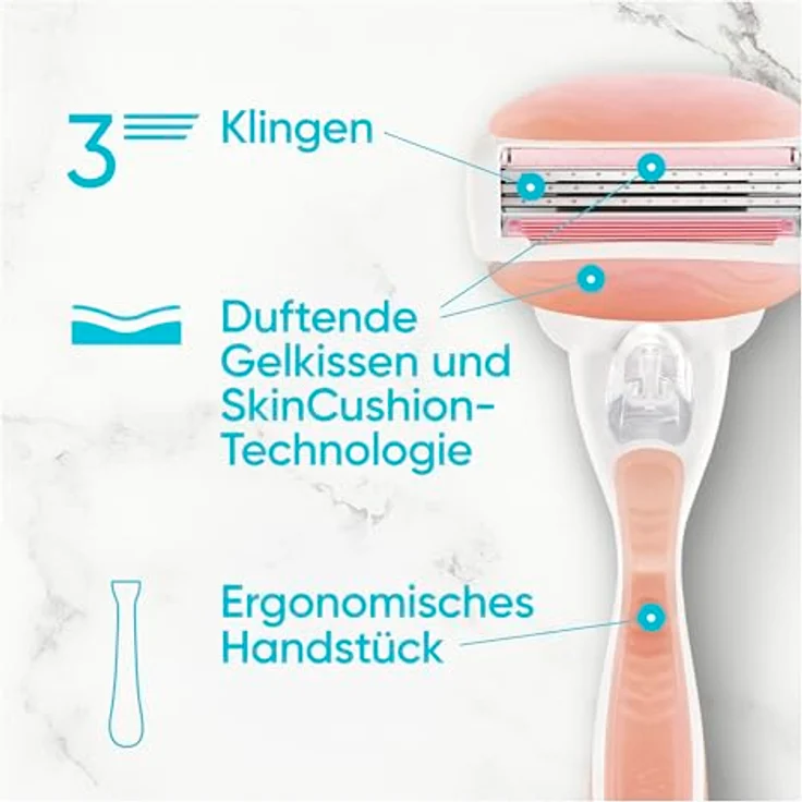 Gillette Venus ComfortGlide Spa Breeze, Damenrasierer mit Gelkissen und 2 Ersatzklingen, rutschfestes ergonomisches Handstück, GUT GETESTET bei Stiftung Warentest – Bild 4