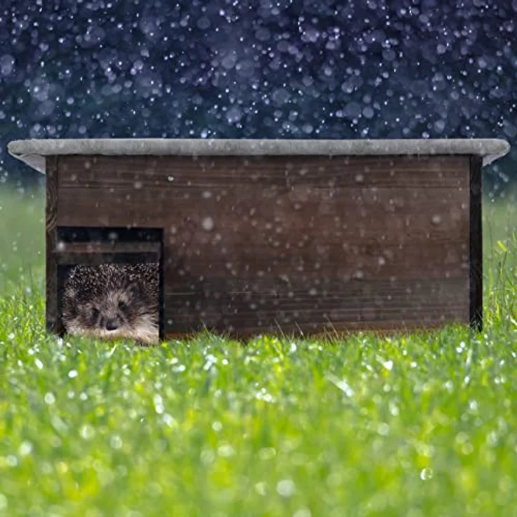 Relaxdays Igelhaus, Igelbau mit Boden, Rattenklappe & Labyrintheingang, Holz, Igelhütte, HxBxT: 20 x 45,5 x 33 cm, braun - Preisvergleich – Bild 2