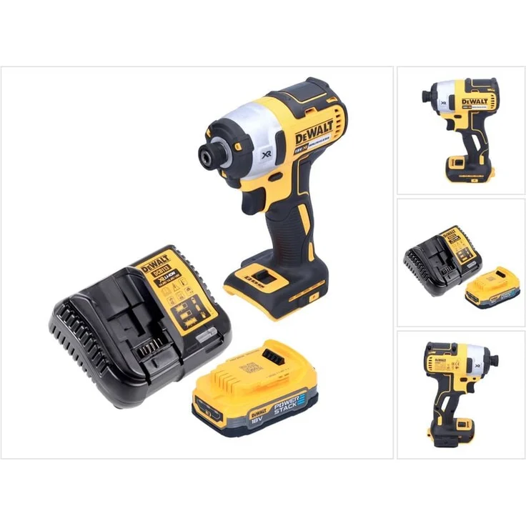 DeWalt DCF 887 E1, Akku Schlagschrauber 18 V mit 205 Nm, 1/4" Brushless, inkl. 1,7 Ah Akku und Ladegerät