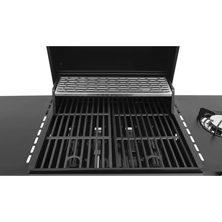 El Fuego® „San Francisco“ Gasgrill AY 5632, 3+1 Brenner aus Edelstahl, Gusseisen Grillrost, mit Thermometer und Seitenbrenner, inkl. Gasschlauch und Druckminderer – Bild 3