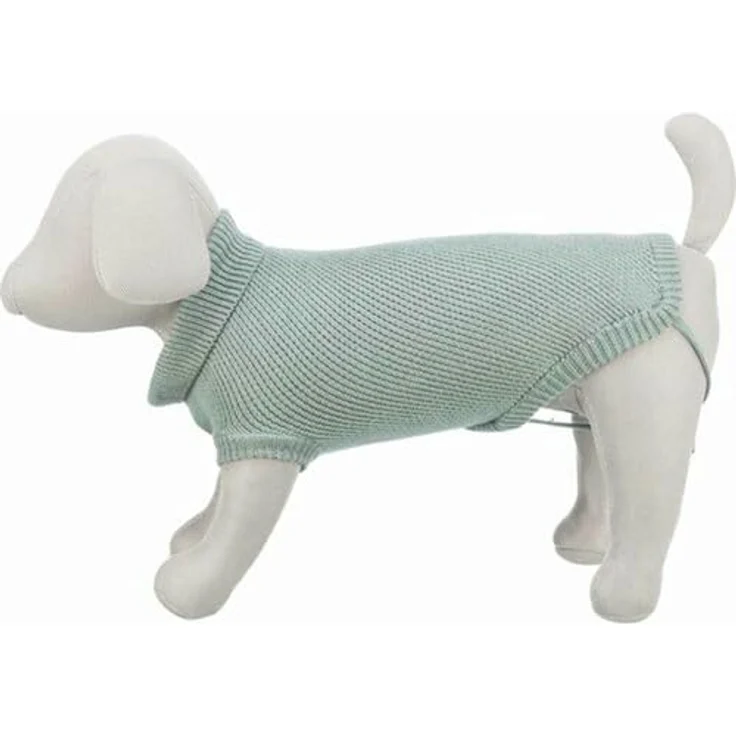 Trixie Citystyle Hundepullover Berlin Salie, warmer Pullover für Hunde mit Kragen und Beinschlaufen, XL, aus Baumwolle-Wolle-Polyamid-Mischung, waschbar bei 30°C – Bild 2