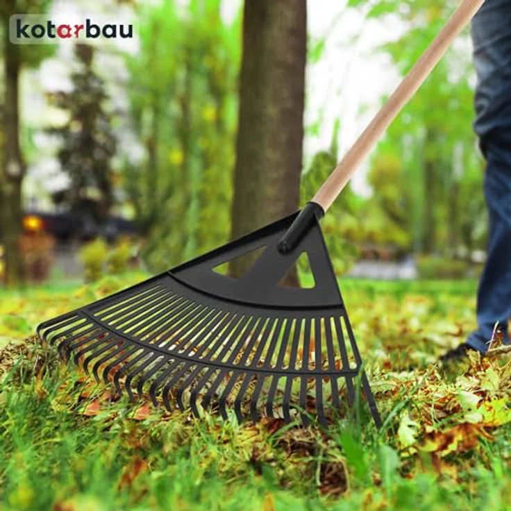 KOTARBAU® Laubrechen Kunststoff 58 cm, ohne Stiel, für Herbstlaub & Heckenschnitt, Schwarz – Bild 2