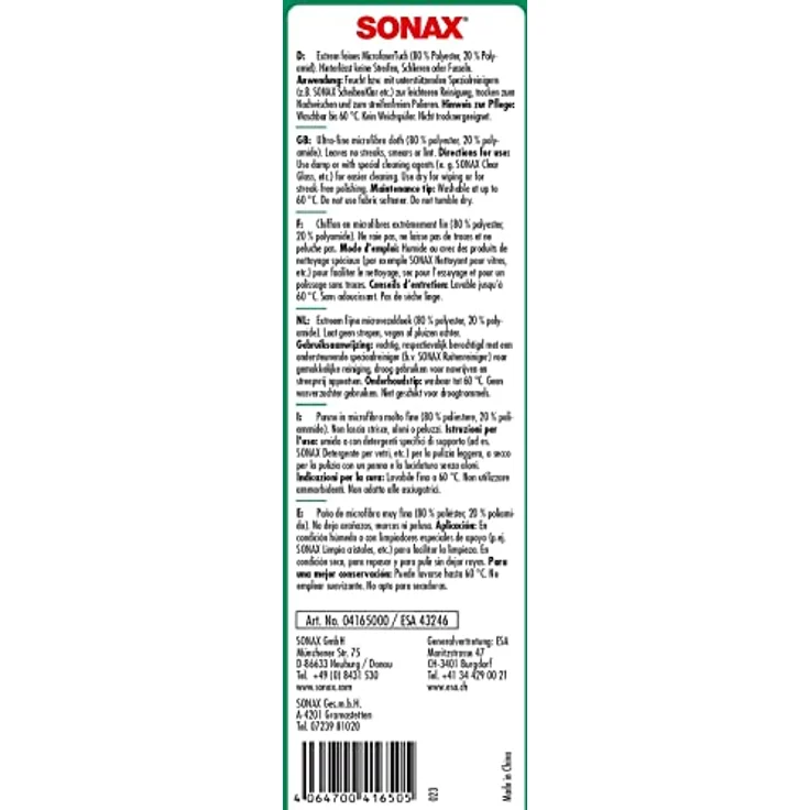 SONAX 04165000 Microfasertuch PLUS Innen + Scheibe 39 g – Bild 2