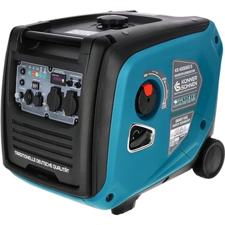 Könner&Söhnen KS 4000iEGS Gas Benzin Stromaggregat 4000 Watt, Notstrom - Blau – Bild 2