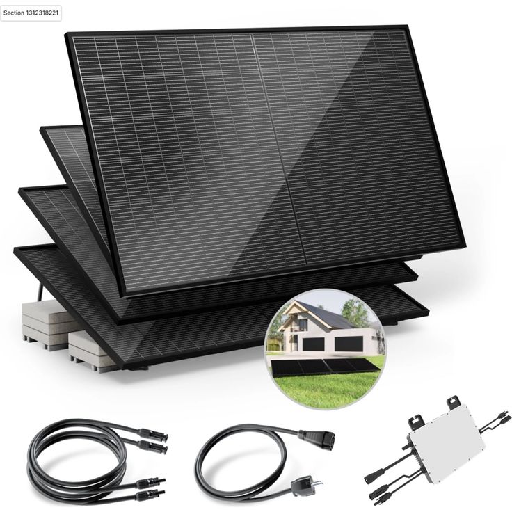 Solakon Balkonkraftwerk 2000W, 800W Solaranlage mit Gartenhalterung, Plug&Play Komplettset, bifaziale Solarmodule, 10m Kabellänge