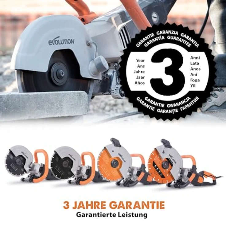 Disc - Cutter Evolution R300DCT 300 mm Betonsäge - 2400W Motor, kein Benzin, 115 mm Schnitt – Bild 5