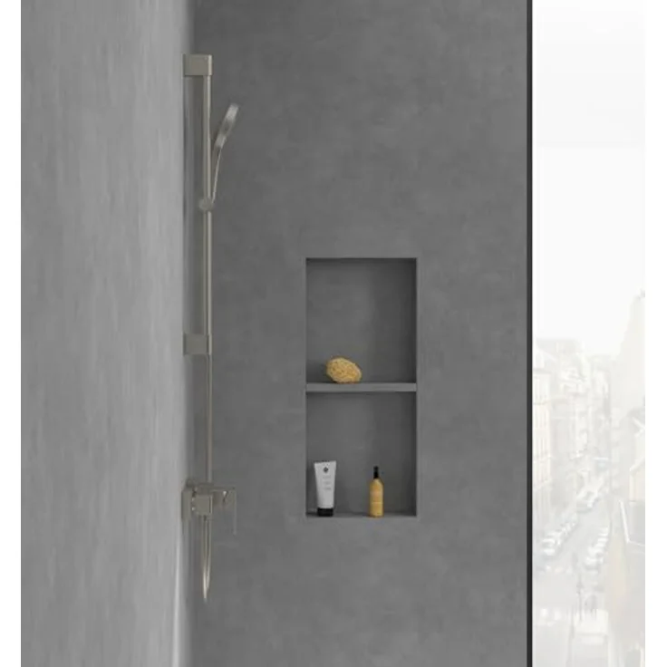 Villeroy & Boch Architectura Square Duscharmatur, Mischbatterie Dusche mit Rückflussschutz, Keramikkartusche und Einhebelmischer, eckig, Brushed Nickel Matt – Bild 4