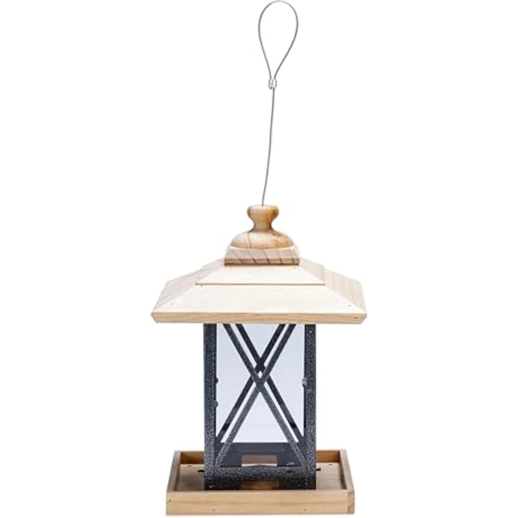 Karlie Vogelhaus Vogelfutterhaus Vogelfutterstation Ruth, 22 x 22 x 32 cm, langlebiges Holz, transparente Acrylwände, Metallrahmen – Bild 1