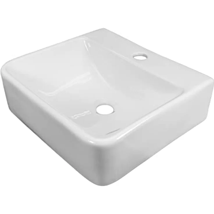 NEG Waschbecken Uno74H (eckig) Hänge-Waschschale/Waschtisch (weiß) mit schmalem Rand und Nano-Beschichtung – Bild 2