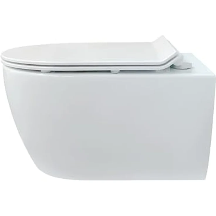 NEG Uno99K-SL, Kompaktes Hänge-WC (48,5 cm) mit Slimline Softclose-Sitz, randnah spülend, Nanoversiegelung, kompatibel mit allen Spülsystemen – Bild 3