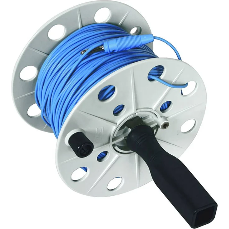 DEHN DH K 80 BS ML0.75 L100M BL, Drahthaspel für Erdungsmessgeräte, Messleitung blau, 100 m, Querschnitt 0,75 mm²