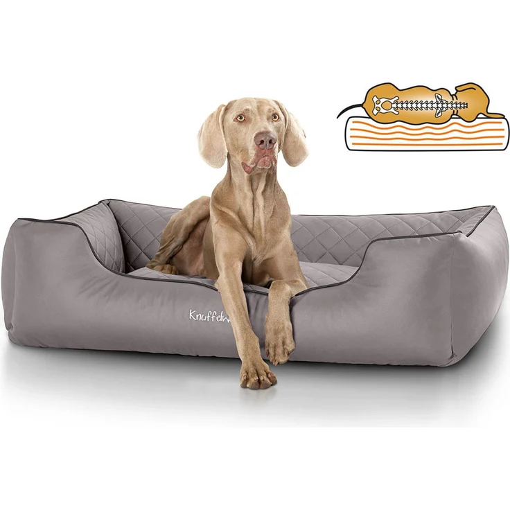 Knuffelwuff orthopädisches Hundebett Madison grau XXL – Bild 1