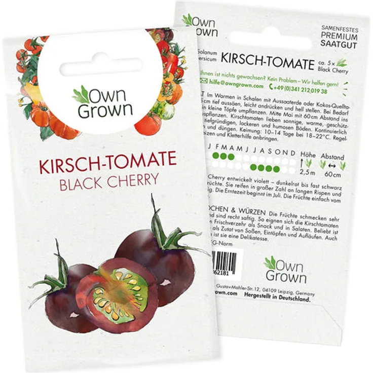 Busch Tomaten Samen (Solanum Lycopersicum) Tomatensamen Buschtomate Sorte Roma: Schwarze Kirschtomate