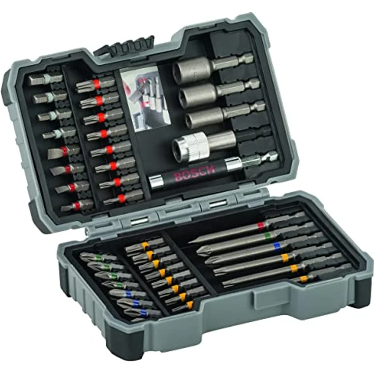 Bosch Professional Bit- und Steckschlüssel-Set 43-teilig, Schlitz, Kreuzschlitz Phillips, Kreuzschlitz Pozidriv, Innen-Sechskant, inkl. Schnellwechseluniversalhalter – Bild 5