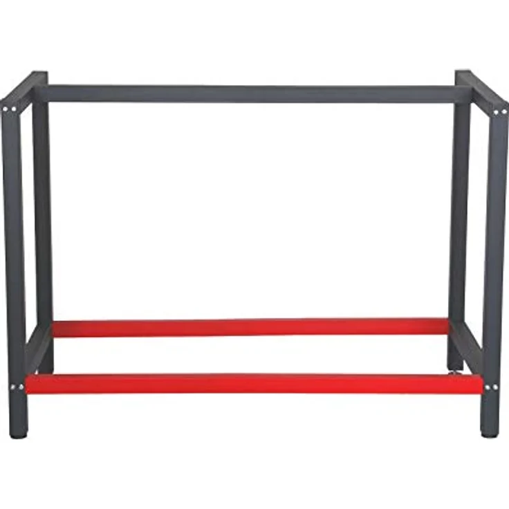 Werkbank Gestell 100x57x81 cm aus Stahl Werkbankgestell Anthrazit Rot Tischgestell Werkstatt – Bild 2