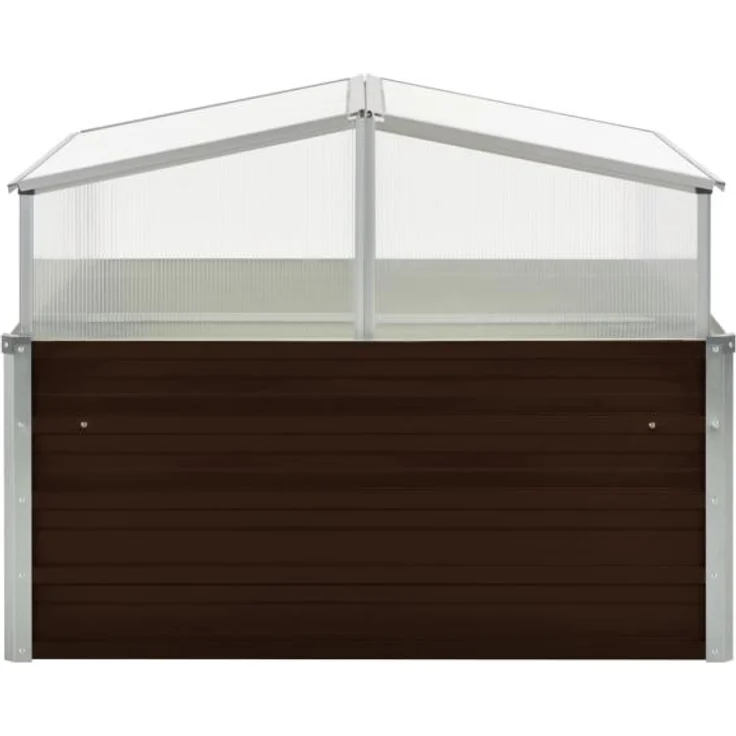 vidaXL Gewächshaus Braun 100 x 100 x 85 cm Verzinkter Stahl – Bild 2