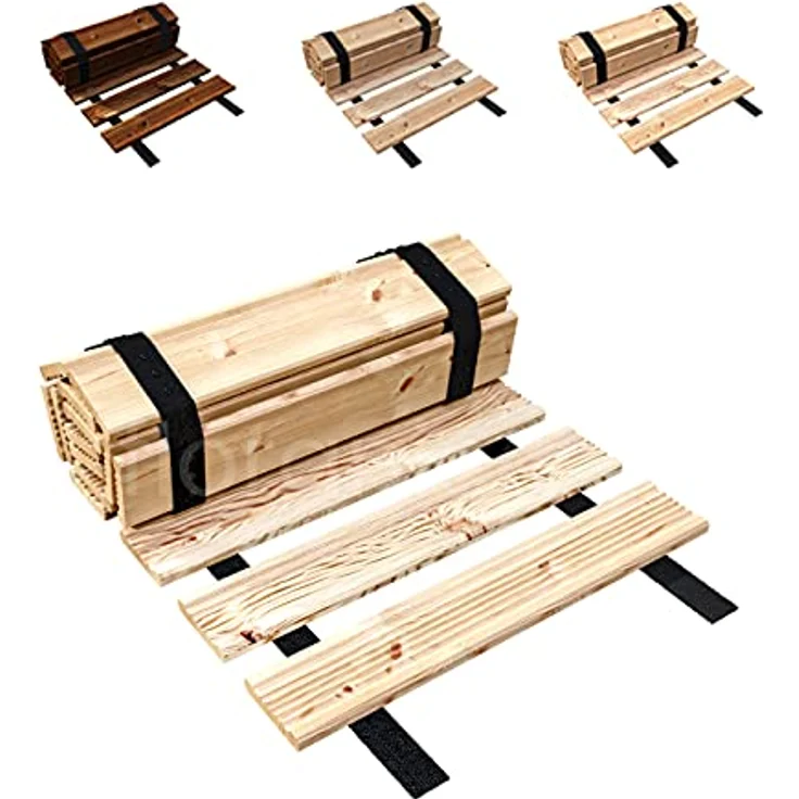 Floranica Gartenweg Rollweg Holztritt Gartentritt Garten Holz Holzweg Ausrollbarer Gartentritt Gartenrollwege Dekorative Holztritte aus Lärchenholz Länge in lfm, Breite 30 cm, Farbe: Natur – Bild 1