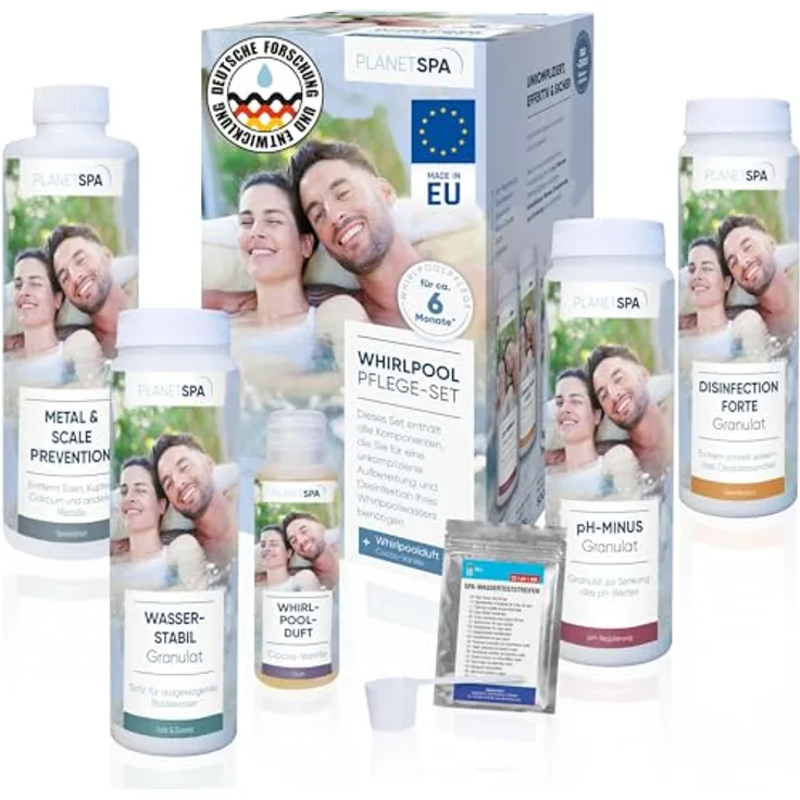 mediPOOL Whirlpool-Pflege-Set 7-teilig, Komplettset für saubere Whirlpools, ideal für Einsteiger und Anfänger