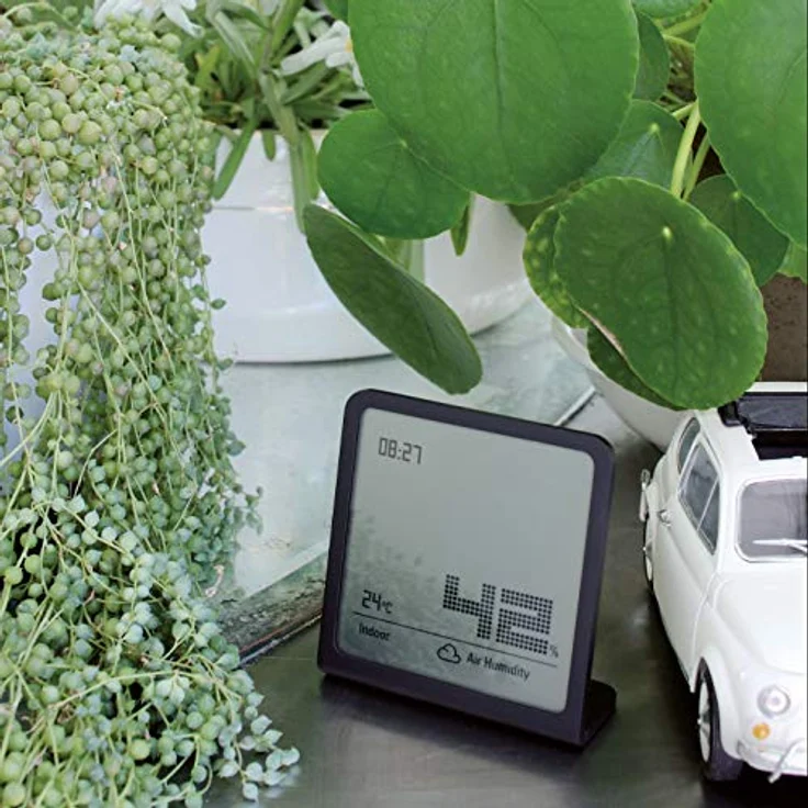 STADLER FORM 14869 Selina Hygrometer, digitales Innenmessgerät zur Überwachung von Temperatur (-10°C bis 50°C) und Luftfeuchtigkeit (25% bis 98%) mit komfortabler Smiley-Anzeige und integriertem Ständer – Bild 2