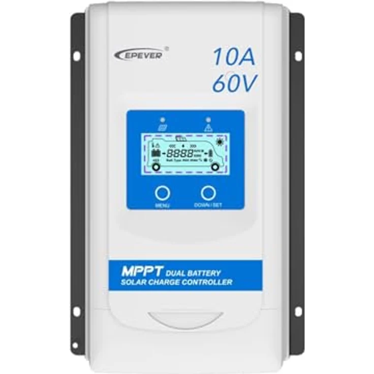 EPEVER MPPT DuoRacer 10A Laderegler solar charge controller DR1206N für 2 Batterien, 12V/24V auto work, PV 100V (DR1206N) - Ultraschneller Tracking, 99,5% Effizienz, IP33 Schutz – Bild 1