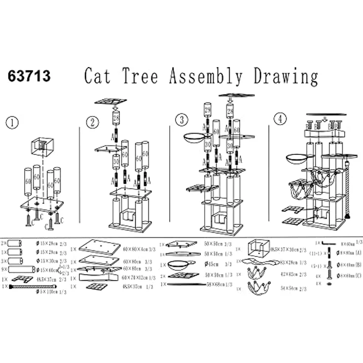 Nobby Kratzbaum RUBI, dunkelgrau, 60 x 80 x 197 cm, 1 Stück - Preisvergleich – Bild 2