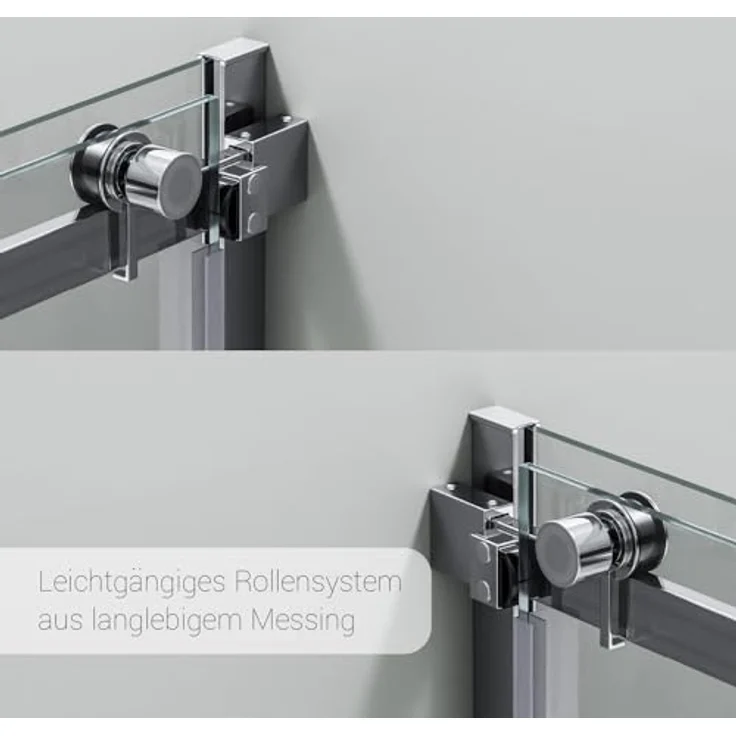 Bernstein Nischendusche NT806 FLEX, Schiebetür mit 8mm ESG-Klarglas und Nano-Beschichtung, Chrom, 110cm – Bild 5