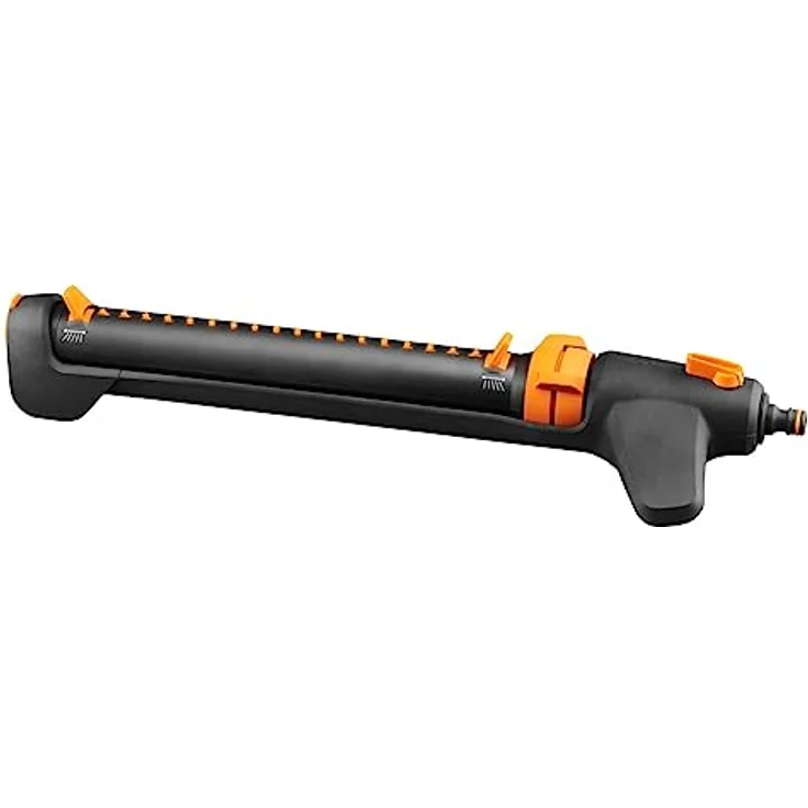 Fiskars Oszillierender Sprinkler, Mit On/Off-Ventil, Universalgröße, Bis zu 17 x 21 m Reichweite, Schwarz/Orange, On/Off, 1027028 – Bild 1