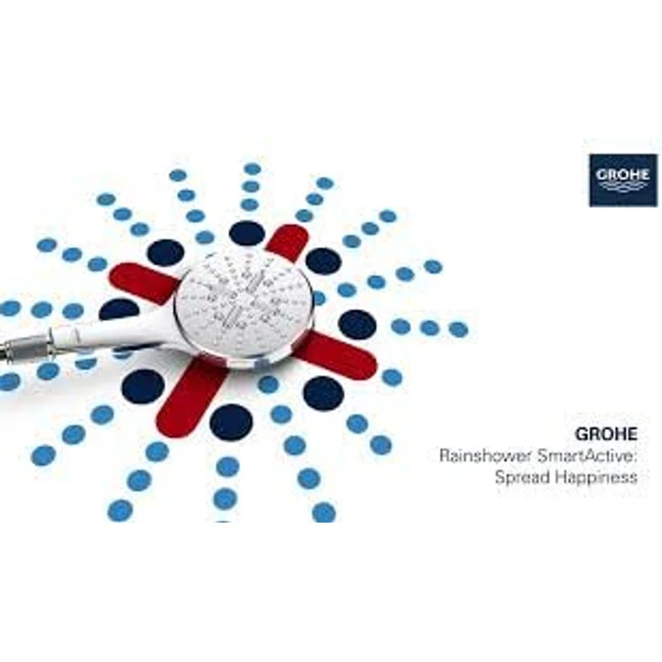 Grohe Rainshower SmartActive 130 Cube Duschbrause Wandhalterset, 3 Strahlarten, 9.50 l/min, chrom – Bild 3