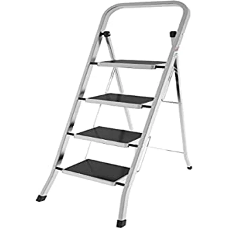 Colombo Leiter Aluminium 4 Stufen mit Antirutschmatte, maximale Tragkraft 150 kg, TÜV-GS-zertifiziert