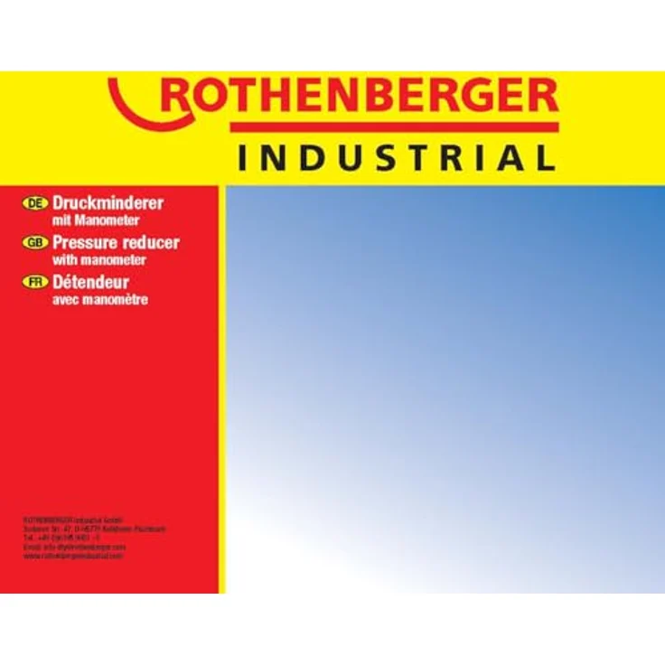 ROTHENBERGER Industrial Druckminderer für Einweg-Gasflaschen (CO2/Argon/Mix), für Schweißgeräte, M10 x 1RH Anschluss, max. 130 bar Prüfüberdruck mit Sicherheitsmanometer – Bild 2