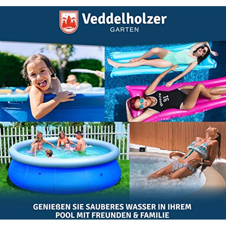 Veddelholzer 180 Mini Chlortabletten, schnelllösliche Multitabs für Poolwasserpflege, 486 Gramm für Süßwasser bis 50.000 m³ – Bild 5