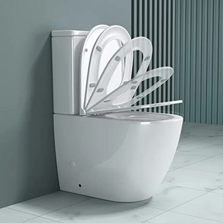 doporro Stand-WC mit Spülkasten komplett S179T neu inkl. Softclose Absenkautomatik 36x63x82cm Toilette weiß spülrandlos – Bild 2