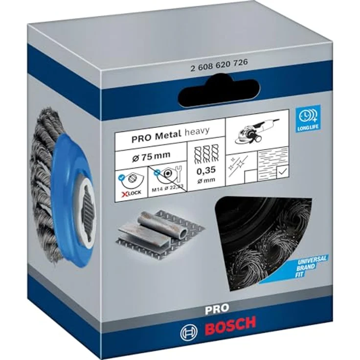 Bosch Professional gezopfte Topfbürste Heavy (für Metall, X-LOCK, Ø 75 mm, Drahtstärke 0,35 mm, für Ø125 mm) - Preisvergleich – Bild 3