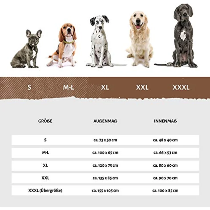 Knuffelwuff Orthopädisches Hundebett Jessy waschbar Hunde ortho bed Hundesofa Hundekorb Hundekörbchen orthopädisch memory Braun 4XL Übergröße 155 x 105cm, Sehr Robust und Kratzfest, Pflegeleicht, Hochwertiger Markenartikel – Bild 4
