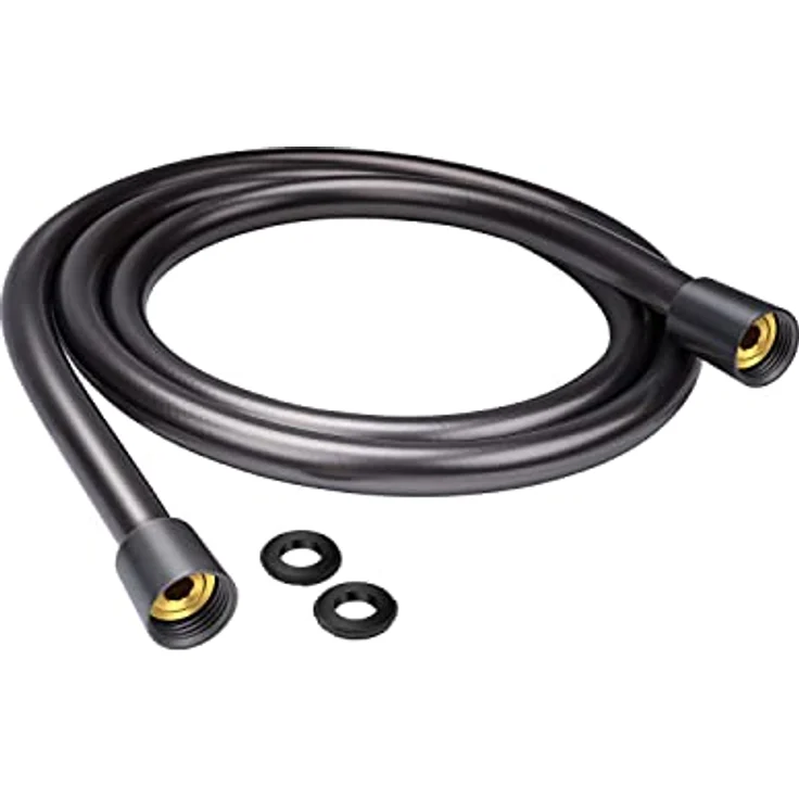 Duschschlauch 1,6m- YEAUPE Brauseschlauch mit Verdrehschutz 160cm Standard 1/2" Anschluss, Flexibel & Knickfest, Trinkwassergeprüft & Druckgeprüft, Grau – Bild 1