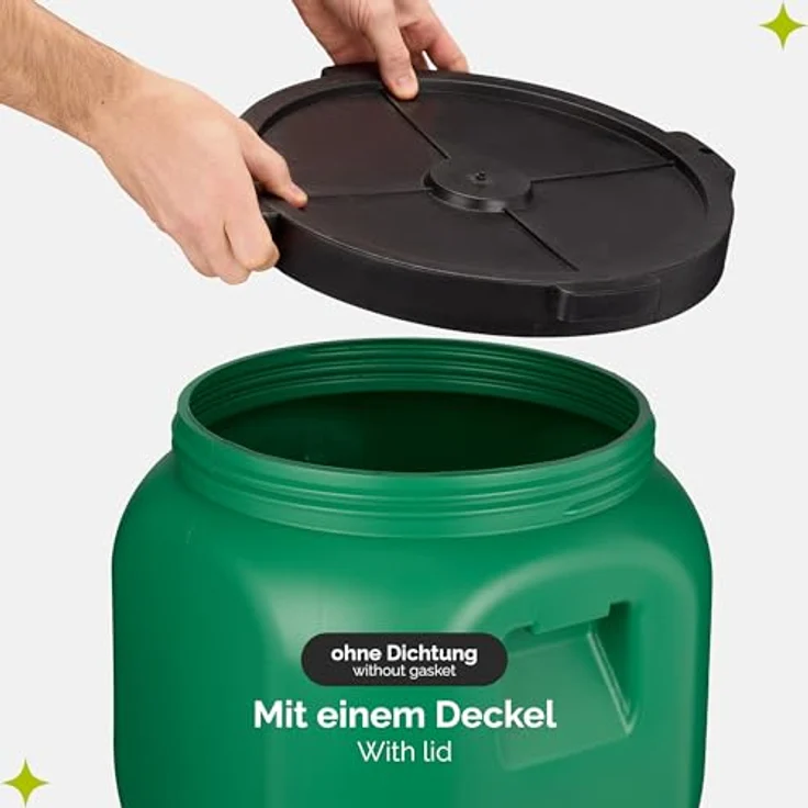 Garronda Weithalsfass GD-0142, 40 Liter Plastikbehälter mit Hahn und Deckel, BPA-frei für Lebensmittel und Flüssigkeiten – Bild 4