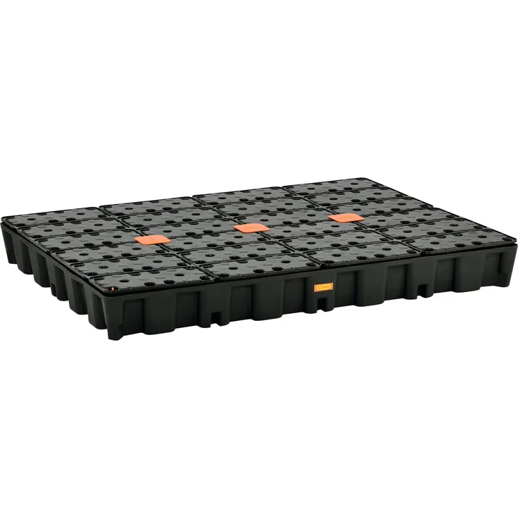 Cemo Auffangwanne "250 HD", 250 l aus HDPE mit PE-Rost, stapelbar, rutschfeste Oberfläche, ohne Zulassung, B x H x T: 160 x 18 x 120 cm
