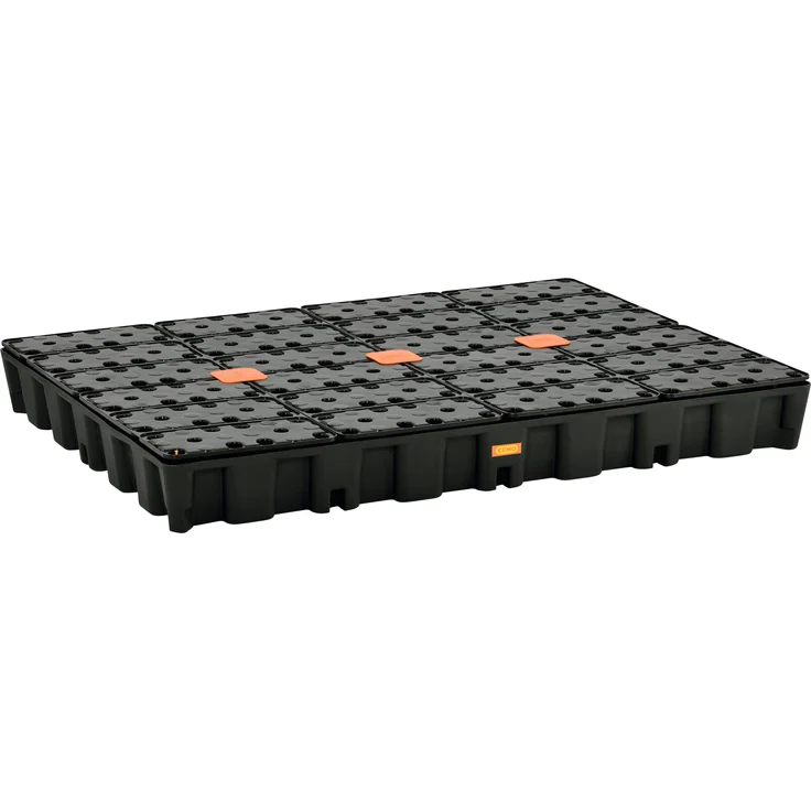 Cemo Auffangwanne "250 HD", 250 l aus HDPE mit PE-Rost, stapelbar, rutschfeste Oberfläche, ohne Zulassung, B x H x T: 160 x 18 x 120 cm