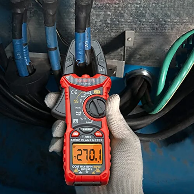 KAIWEETS HT206D Stromzange, Zangenmultimeter True-RMS 6000 Counts, AC/DC Strommessgerät bis 600A, Spannungsmessbereich bis 600V, mit ZERO-Funktion und NCV – Bild 3