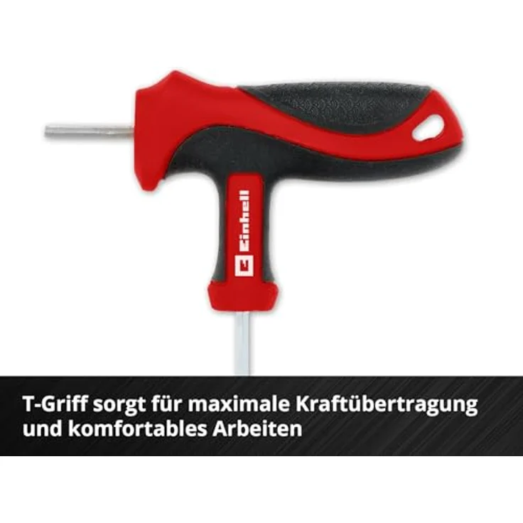 Einhell T-Griff-Schraubendreher-Set 6-tlg., CrV-Stahl, Kugelkopf, 90°-Klinge, Innensechskantschrauben für Maschinen- & Fahrzeugmontage – Bild 3