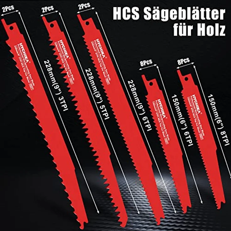 Säbelsägeblätter Set, HYCHIKA 32PCS Sägeblätter Säbelsäge Holz, zum Schneiden von Metall und Holz mit Organizer Koffer – Bild 2