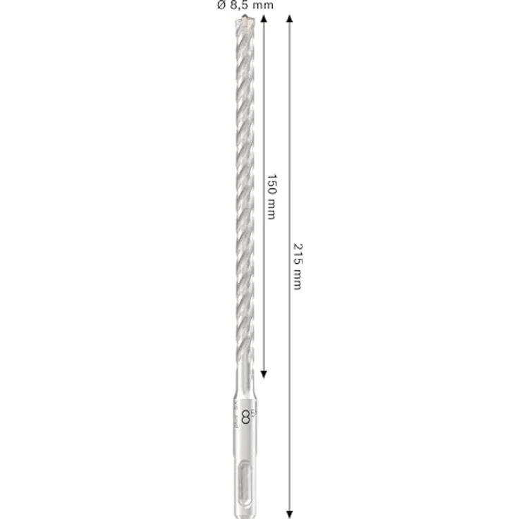 Bosch PRO SDS plus-5X Hammerbohrer, Ø 8,5 mm, für Stahlbeton und Beton, lange Lebensdauer, 8,5×150×215 mm – Bild 3