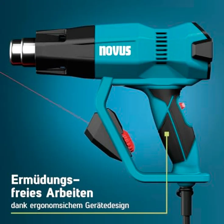 NOVUS TOOLS Heißluftpistole H-250, 80–600°C, Keramikheizung, LCD-Display, ergonomisches Design – Bild 5