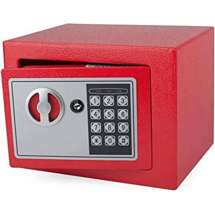 pavo Tresor rot, sicherer Aufbewahrungstresor 23,0 x 17,0 x 17,0 cm