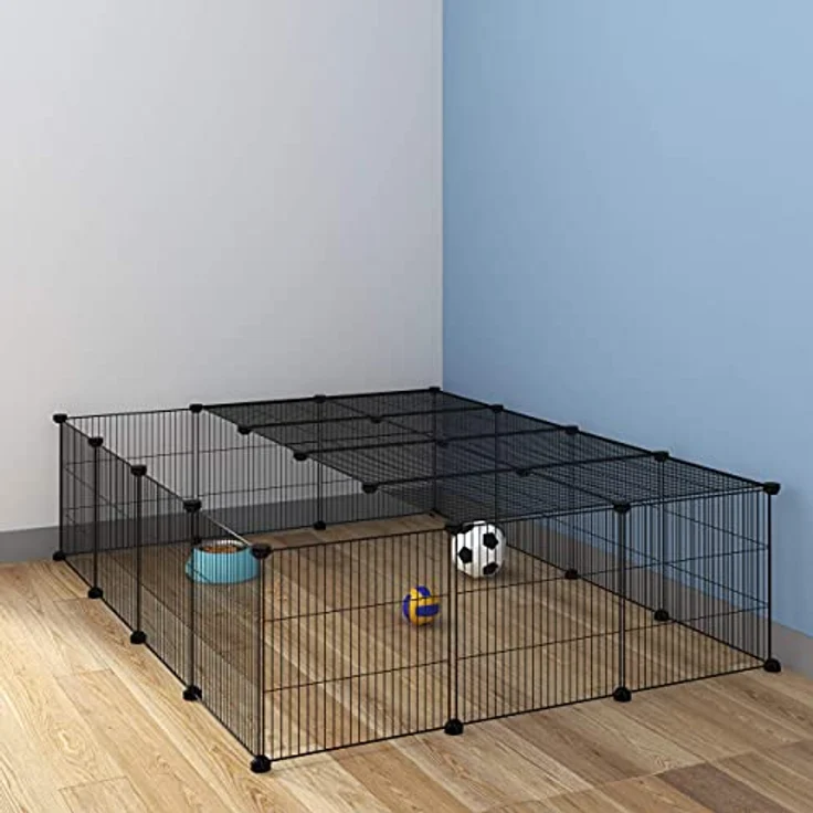 EUGAD Freigehege für Kaninchen, Meerschweinchen Gehege, BHT 147x37x111cm – Bild 4