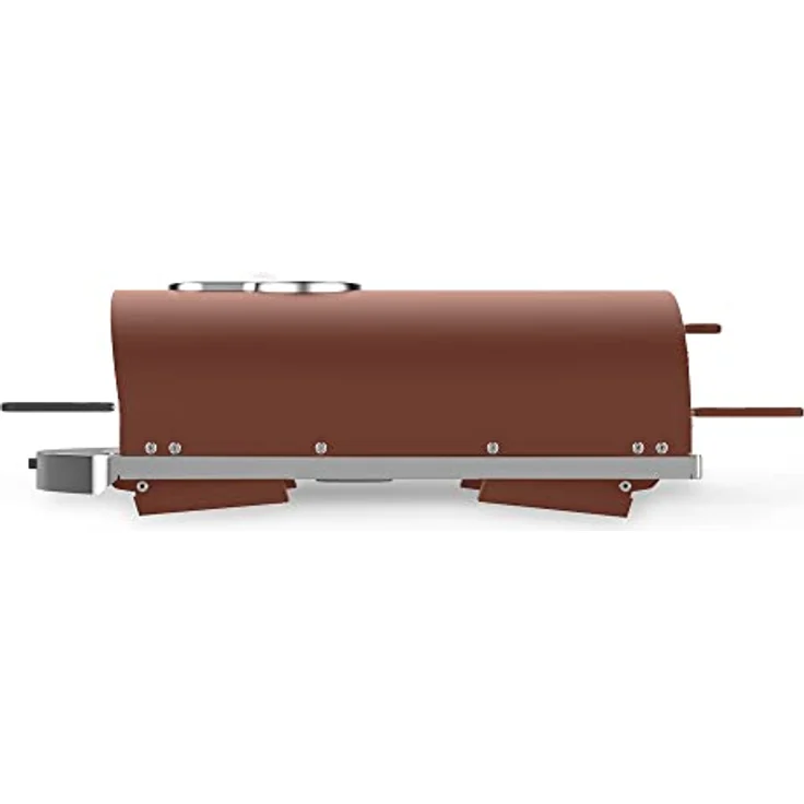 Ziipa Pizzaofen Terracotta, drehbarer feuerfester Stein, für Holzpelletsbetrieb, 40 x 76 x 73 cm – Bild 6