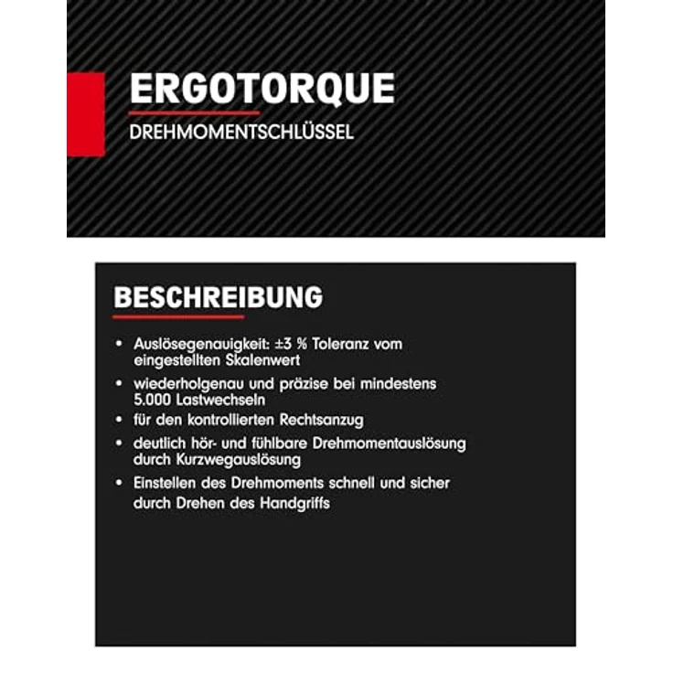 KS Tools ERGOTORQUEprecision Ratschen-Drehmomentschlüssel, 1/4'', 5 - 25 Nm, präzise Betätigungsgenauigkeit ±3%, ergonomischer 2-Komponenten-Griff – Bild 5