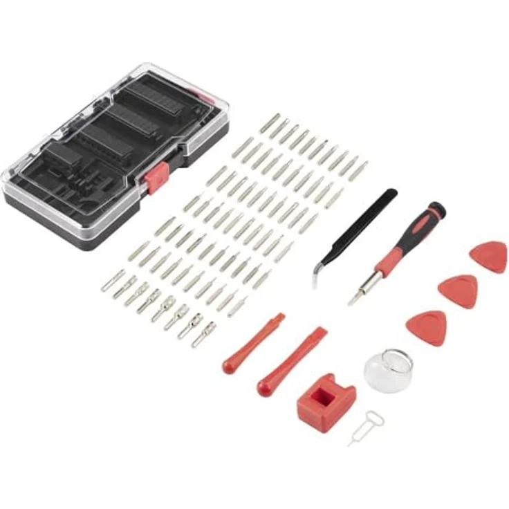 Toolcraft TO-9610683, 79-teiliges Werkzeugkoffer-Reparaturset für Heimwerker und Elektronikgeräte mit praktischem Werkzeughalter – Bild 3