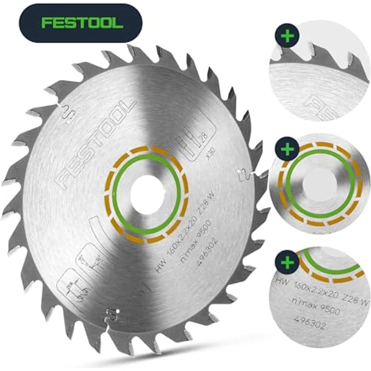 Festool Universal Kreissägeblatt W28 160 x 2,2 x 20 mm 160 mm 28 Zähne ( 496302 ) TS TSC ATF AP – Bild 3